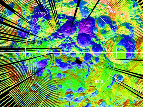temperature map of the south polar region of the moon