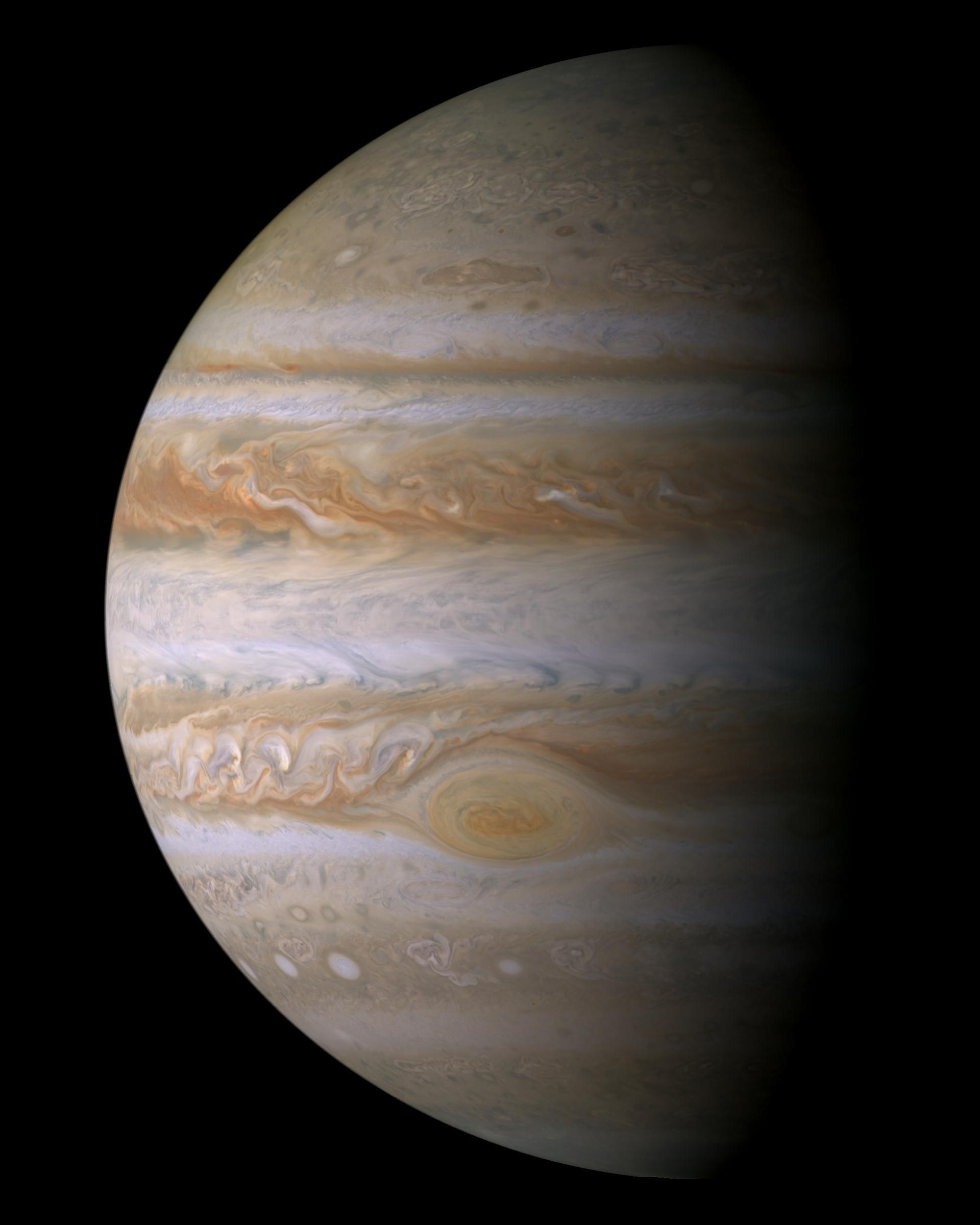 True color mosaic of Jupiter from Cassini