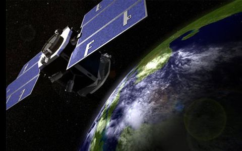 Artist's concept of CloudSat in orbit
