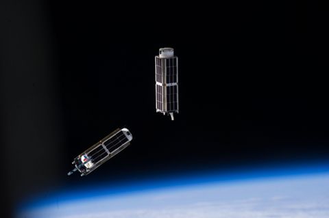 Artist concept of IceCube deployed from ISS