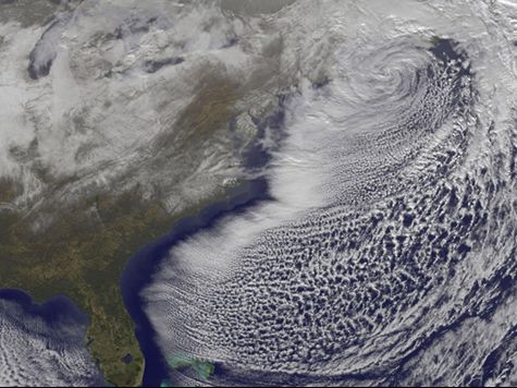 image of northeast snow storm from orbit