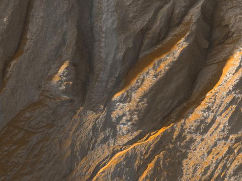 image of martian surface gullies