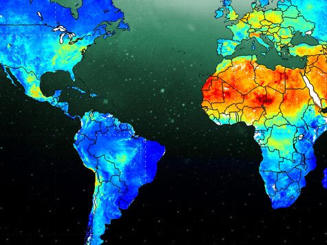 portion of global map of PM 2.5 pollution particles