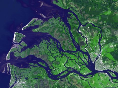 satellite image of  arkhangelsk russia