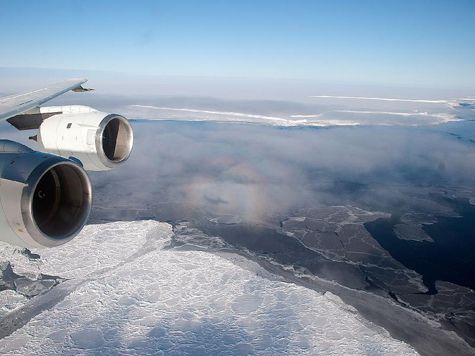 image of the brunt ice shelf taken from an airplane