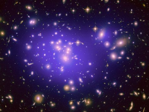 image of galaxy cluster with dark matter