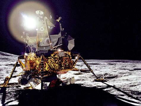 photo of lunar lander on moon