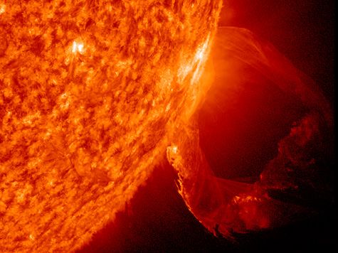 image of looping prominence eruption on the sun