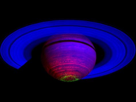 image of aurora at Saturn south pole