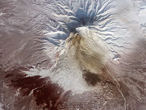 satellite image of volcano