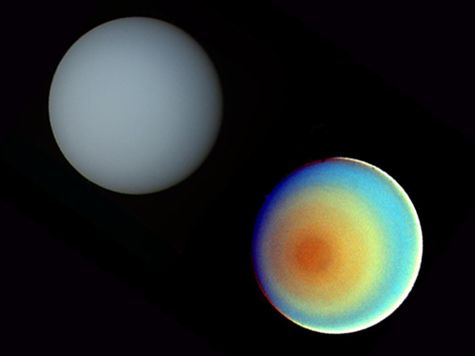 two different views of the planet uranus