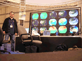 Eric Sokolowsky (GST, Inc.) of GSFC's SVS with model and observation data (set 2) from NASA's Animated Earth project in hyperwall paradigm