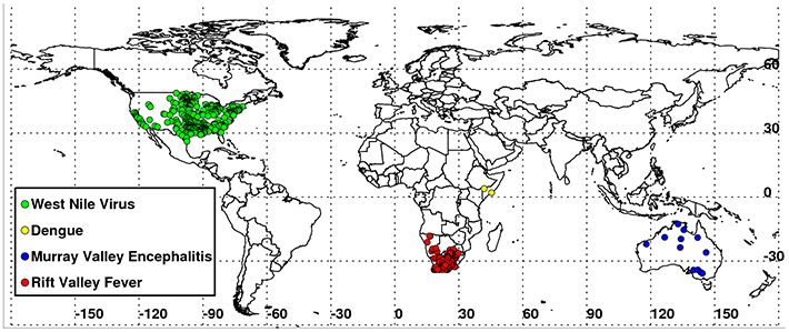 Global map of disease outbreaks