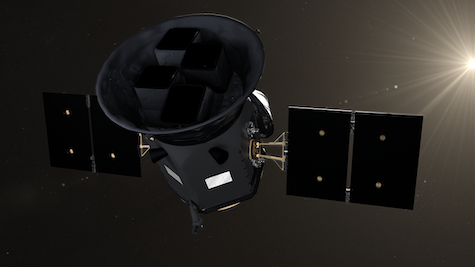 Rendering of TESS satellite in space