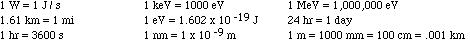 conversion factors