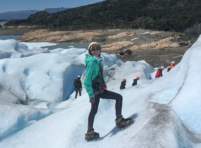 Chelsea Parker on a glacier