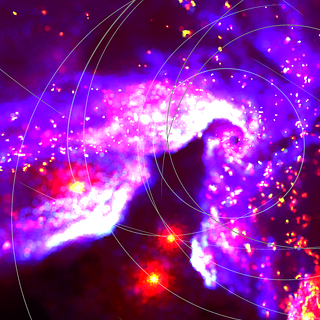 screenshot from inside a virtual reality headset shows the supermassive black hole at the center of the Milky Way Galaxy