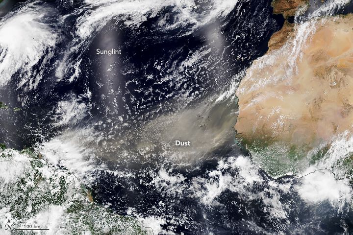 NOAA-20 satellite's Visible Infrared Imaging Radiometer Suite (VIIRS) acquired natural-color image of dust on June 5, 2022