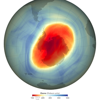 Image of ozone concentrations over Antarctica