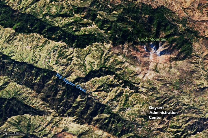 Landsat 8 natural-color image of The Geysers