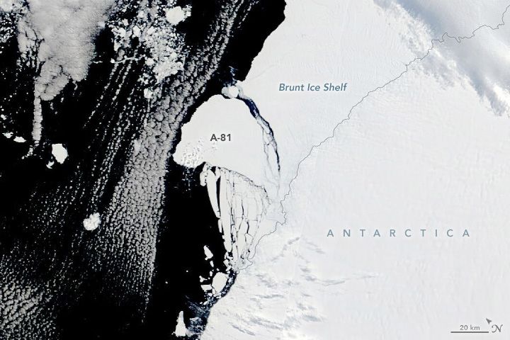 Terra satellite image of Brunt Ice Shelf