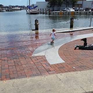 Photo of flooded City Dock in Annapolis, MD
