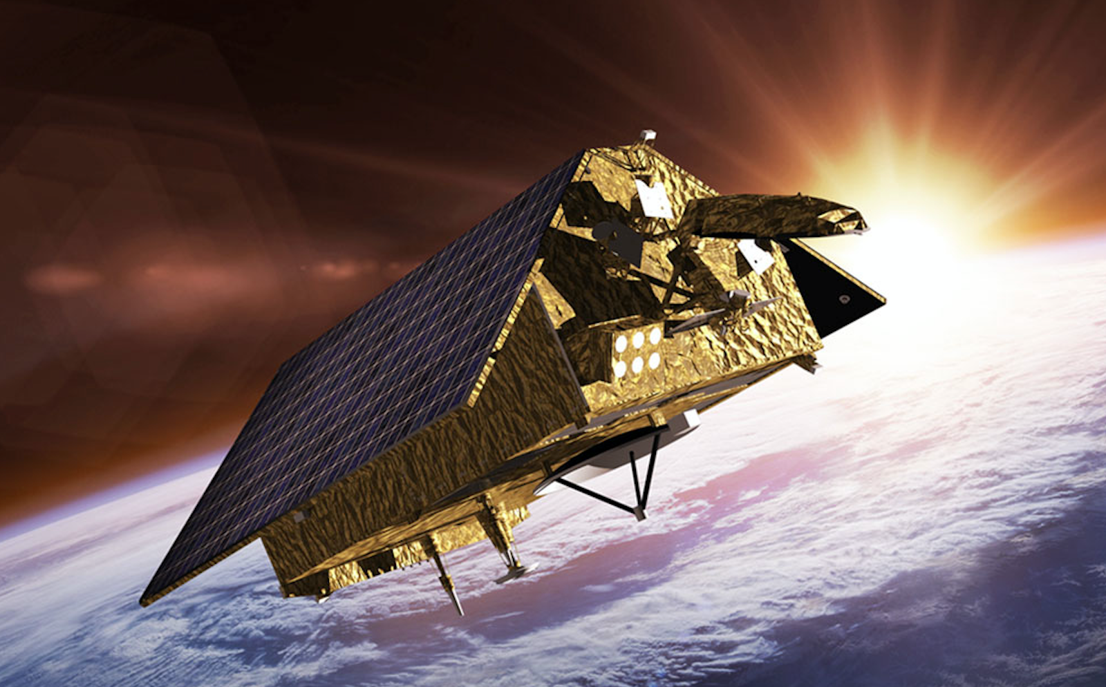 Depiction of the Sentinel-6 spacecraft in orbit.