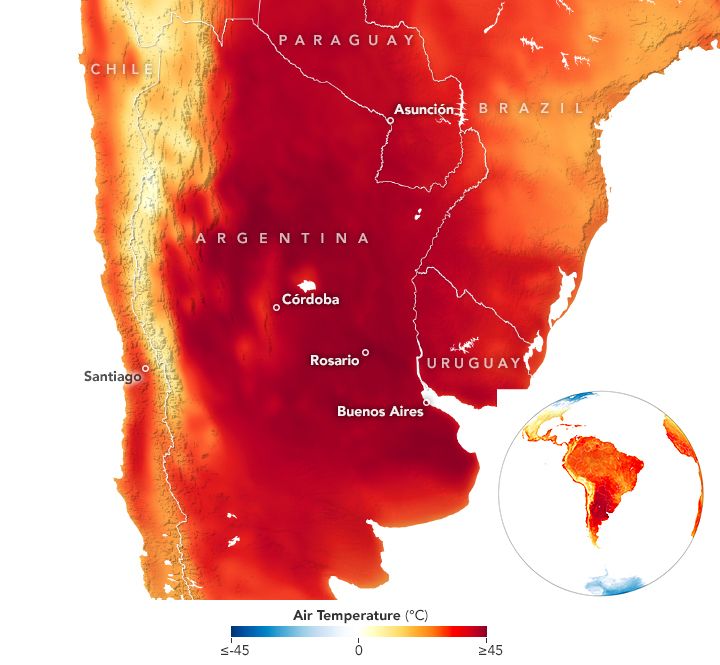 GEOS model heat map of Argentina