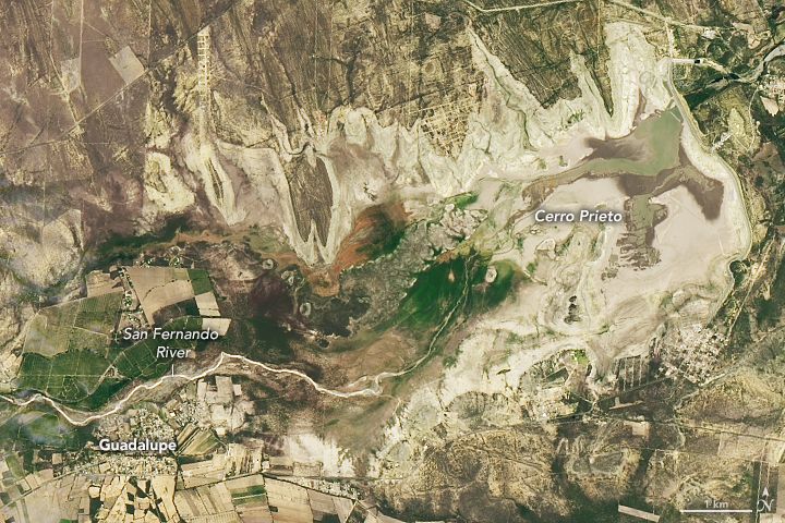 Landsat 8 satellite image of Cerro Prieto reservoir on July 7, 2022