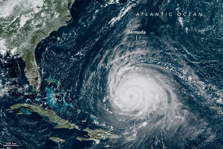GOES-16 image of Hurricane Lee in Atlantic Ocean