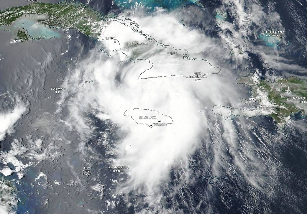 Suomi NPP satellite image of Tropical Storm Elsa over the Caribbean
