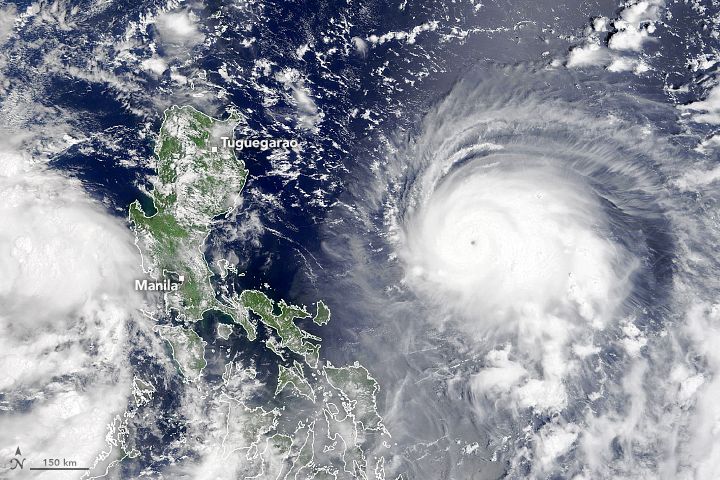 NASA’s Terra satellite natural-color image of Chanthu as it churned the Philippine Sea
