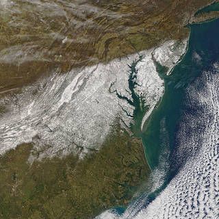 Satellite image of snow over the MidAtlantic