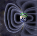 artist's conception of Earth's magnetic field