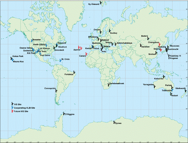 Map of IVS Network Stations