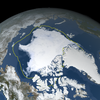 Still from animation depicting Arctic summer sea ice