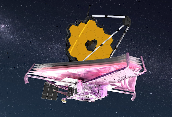 artist's conception of JWST in space
