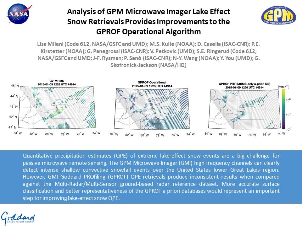 Analysis of GPM Microwave Imager Lake Effect Snow Retrievals Provides Improvements to the GPROF Operational Algorithm