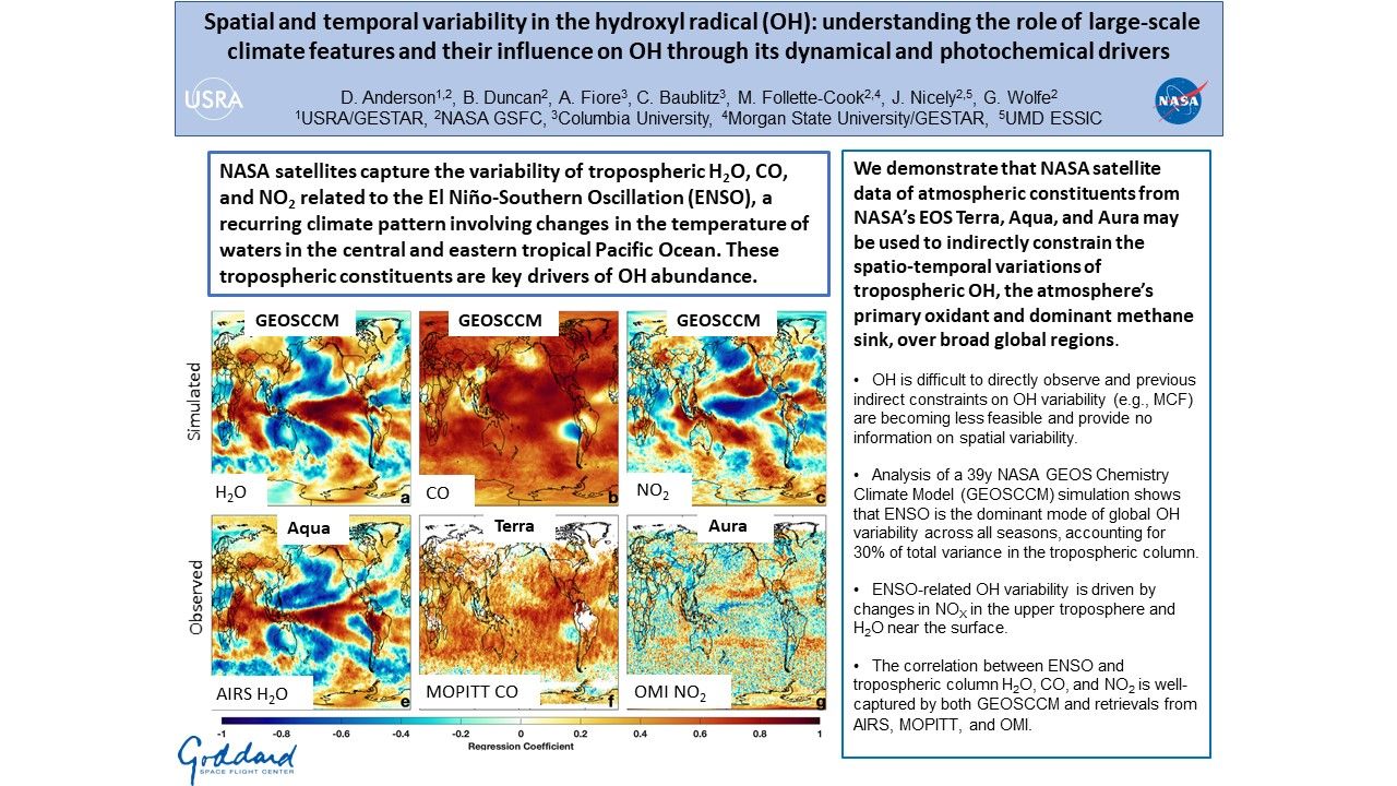 Spatial and temporal variability in the hydroxyl radical (OH): Understanding the role of large-scale climate features and their influence on OH through its dynamical and photochemical drivers 