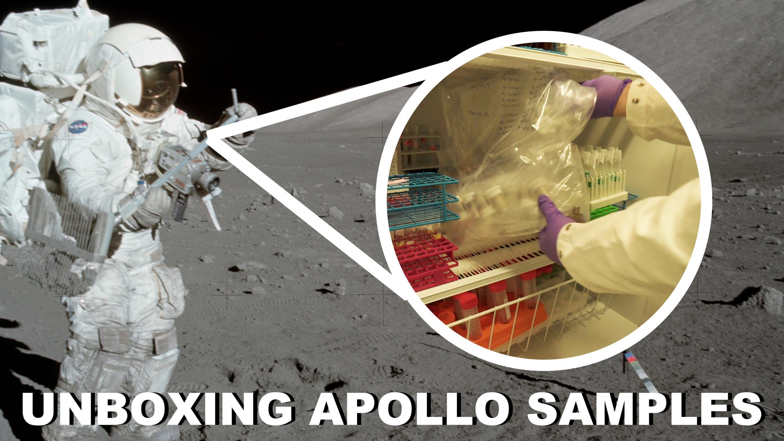Scientists removing 50 year old lunar samples from the freezer