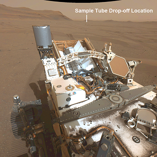 image from NASA’s Perseverance Mars rover shows its wheel tracks