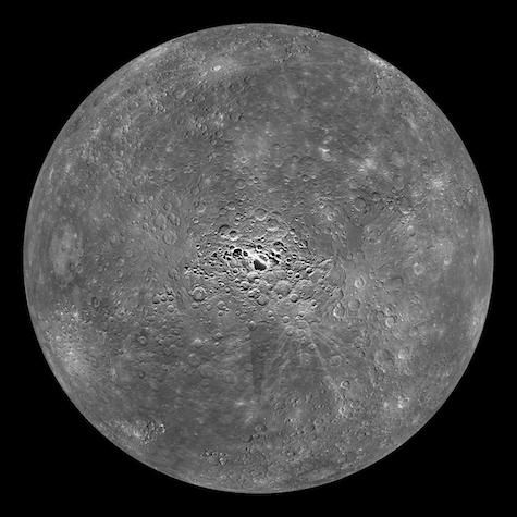 Image of the south pole of Mercury