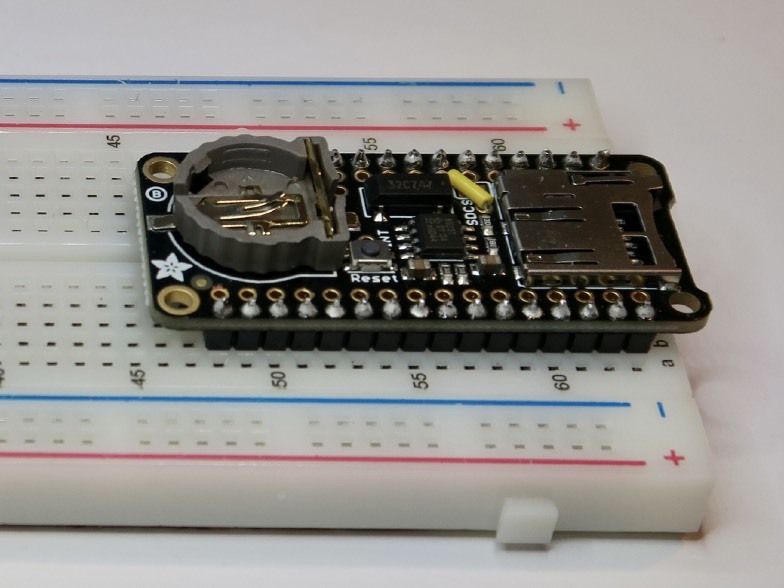 Adalogger on breadboard
