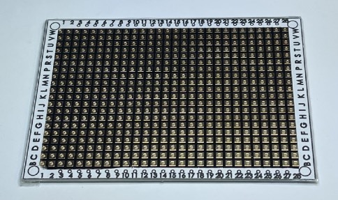 display board with layout grid cut out