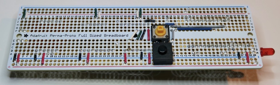 Wiring and button on protoboard