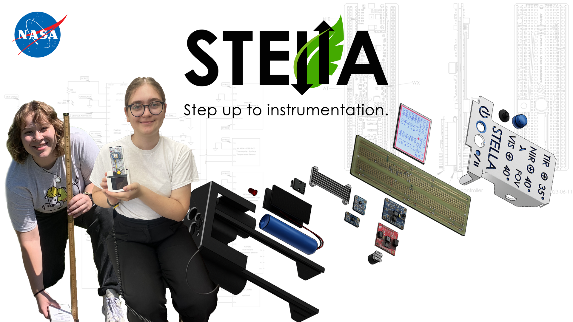 Inna and Alexa with STELLA instrumentation logo in background